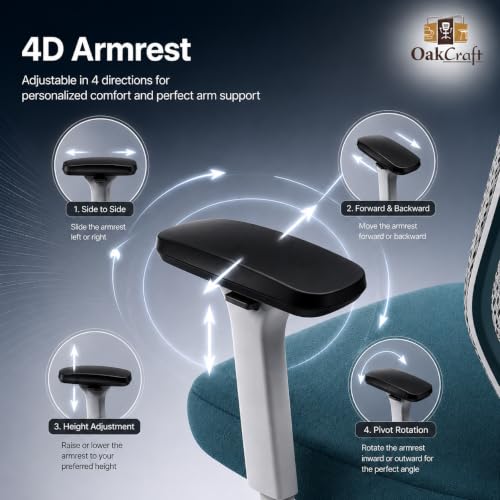 Image of Oakcraft Ergonomic Office Chair with Multi-Lock Tilt, Seat Slider & Dynamic Lumbar Support