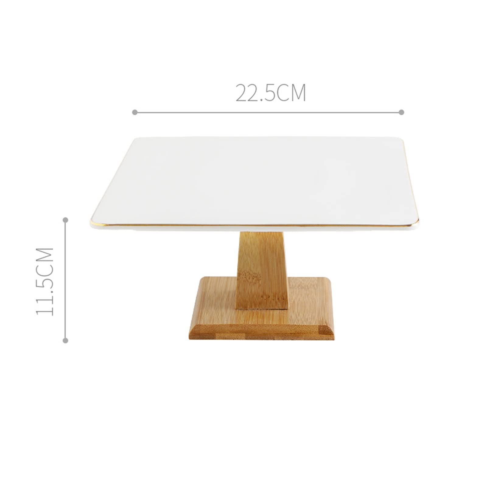 SUNESA Présentoir à Gâteau Or Bordé en Céramique Carré Gâteau Pieds Plateau Confiserie Plateau Dessert Table Affichage Pâtisserie Plaque De Mariage Décoration Stand de Gâteaux (Size : L)