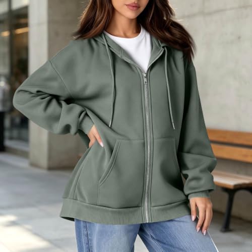 Lightweight Hoodies for Women Zip Up Casual Baggy Hooded Drawstring Jackets - image 2