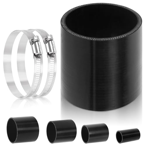 Glarks - Acoplador recto de silicona de 3 pulgadas (76 mm) de longitud de 4 capas reforzadas de alto rendimiento con 2 abrazaderas de acero inoxidable de 72 a 95 mm para turbo, intercooler y admisión