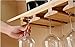 RIIPOO Wine Glass Rack Hangers Under Cabinet, Bamboo Wine Glasses Holders Under Shelf, Under Counter Wine Glass Holder for Home Kitchen & Bar Storage