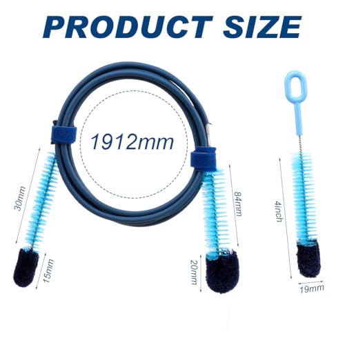 Cpap Tube Cleaning Brush and Handy Brush Flexible Long Stainless Brush (6.27 Feet) and Short Brushes (7.87 Inches) Cpap Tube Clean Brush Cpap Hose Cleaning