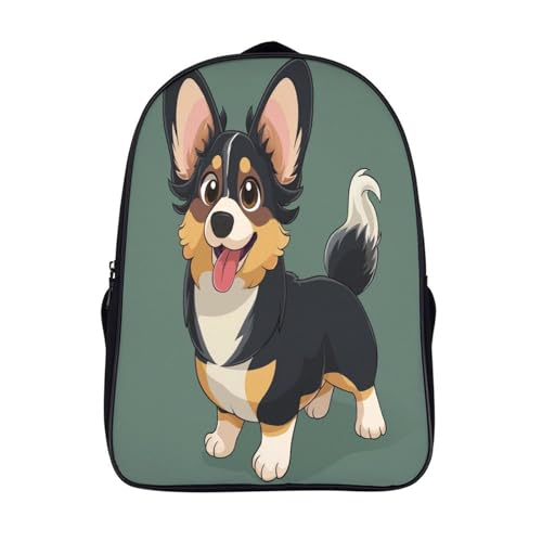 Mochila de Corgi para niños de 40x28x16 cm escolar y de viaje con capa plegable