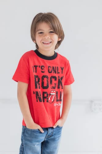 Rolling Stones Rock Band Little Boys 3 Pack Raglan Graphic T-Shirt White/Gray/Red 7-8 #TOP1