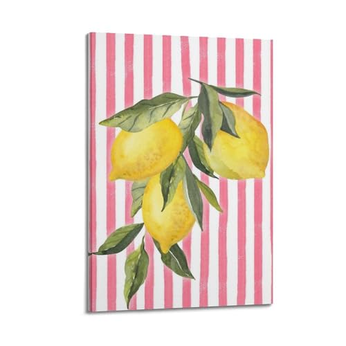 Aquarelle branche de citron poster sur toile JIDUHON 20x30 cm