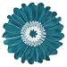 JWH Handmade 3D Flowers Accent Pillow Round Sunflower Cushion Decorative Pillowcase Pillow Insert Home Sofa Bed Living Room Decor Gift 12 Inch / 30 cm Cotton Canvas Wool Solid Suede Teal Blue