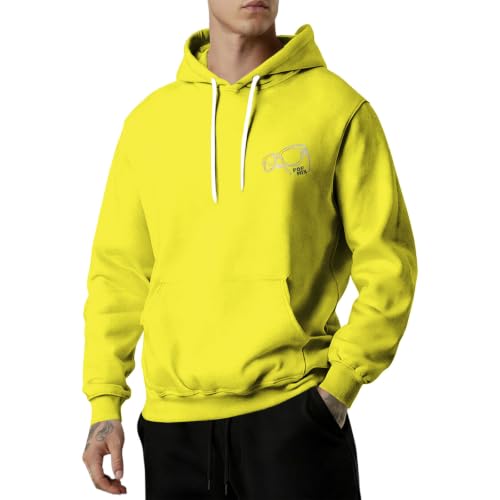 Sudadera con capucha hombre contra el frío casual con estampado y bolsillo práctico