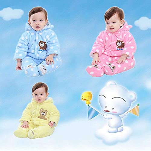 Image of XIFAMNIY Baby Newborn Jumpsuit Footie Hooded Thicken Winter Bunting Outwear Snowsuit Pajamas for Girls Boys