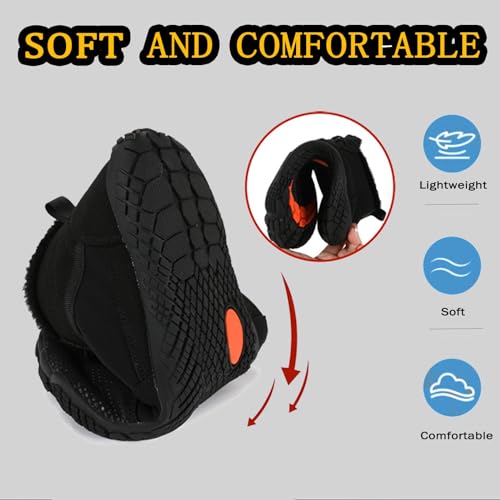 Mens Womens Snow Boots Barefoot Shoes Waterproof Wide Toe Box Shoes Minimalist Zero Drop Sole Cotton Boots Sneakers 6