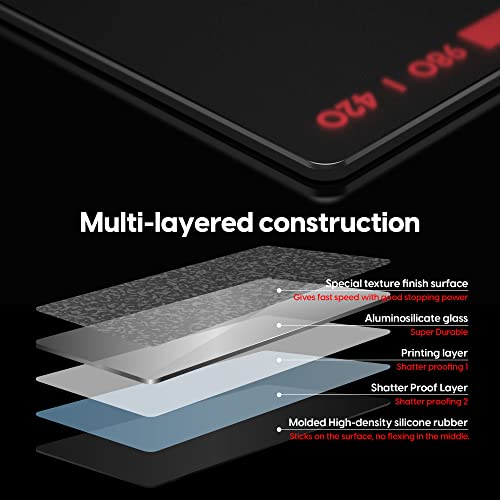 Image of Pulsar - Superglide Premium Glass Mouse Pad XXL ALUMINO-Silicate Glass Surface Anti-Slip Fully Molded high-Density Silicone Rubber 38.5in x 16.5in (XXL, Black)