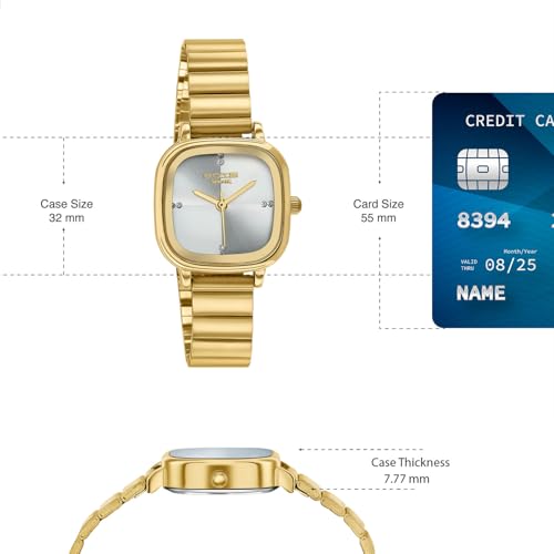 Image of Sonata Poze 9 with Quartz Analog White Dial IPG Strap Watch for Women - SP80189YM01W