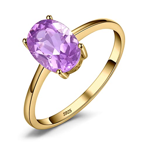 JewelryPalace Bague Améthyste Grenat Péridot Citrine Topaz Anneau Femme Argent 925, Bague de Fiançailles Femme, Plaque Or JauneBagues Mariage Promise Alliance, Bijoux femme, Cadeau Anniversaire