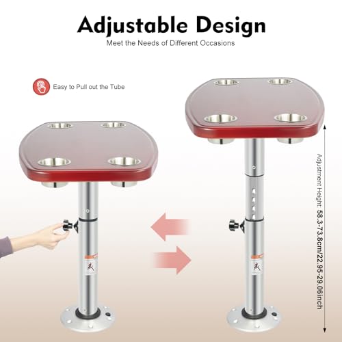 Soporte para bebidas en mesa telescópica para caravana anticaídas 5