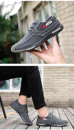 Autumn/Winter - Denim Lace-up Canvas Shoes - Breathable, Casual, Slip-Resistant, Wear-Resistant, Lightweight and Comfortable - Suitable for All Occasions3