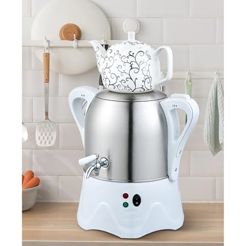 Tetera eléctrica turca 220V con capacidad 3L acero y 1L cerámica miniatura 3