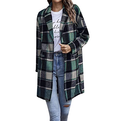 Chemise à carreaux longue avec boutons style décontracté pour femme en taille M