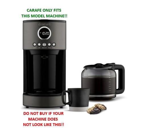 Carafe Replacement for the Cuisinart 12-Cup Glass Coffee Carafe Model DCC-1220BKSWM ONLY - Black Handle/Lid