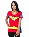 Dc Comics Wonder Woman Blue Stripes Juniors Cape T-Shirt (Small)