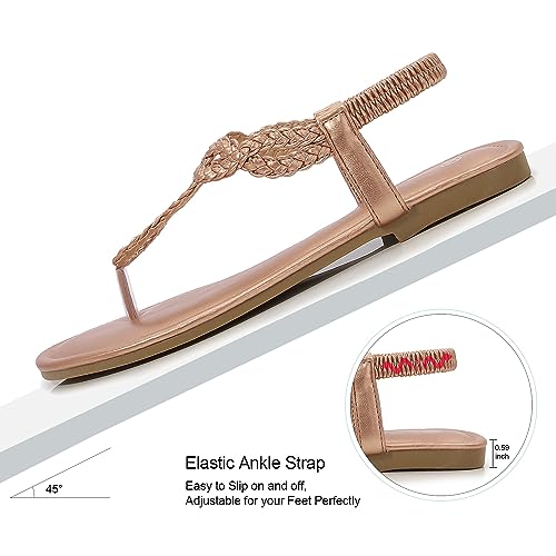 Image of iCKER Women Comfortable Sandals Rhinestone Flat Sparkle Summer sandals