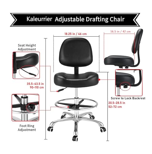 Kaleurrier Altura da cadeira de desenho ajustável: cadeira de mesa alta para escritório em casa com