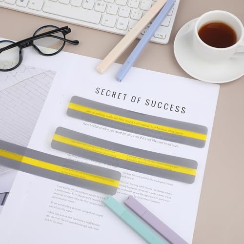 32 Stück Lesehilfe Kinder, Leselineal Grundschule Gelb Geführte Lesestreifen, Markieren Streifen Farbige Overlay Lese Geführtes Lesen Highlight Strips für Adhs, Legasthenie