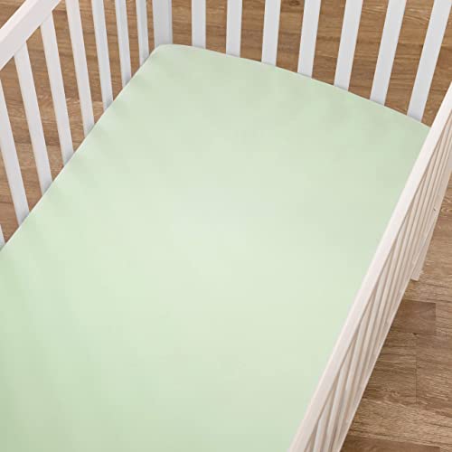 Image of TL Care Cotton Fitted Crib Sheet 52x28, Celery