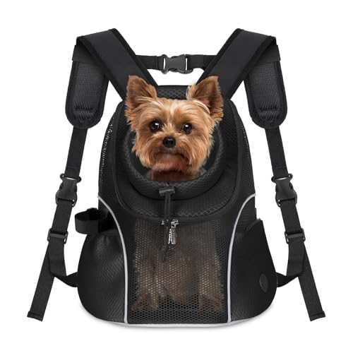 WOYYHO-Pet-Dog-Carrier-Backpack-Small-Dog-Front-Backpack-Ventilated-Mesh-Dog-Travel-Back-Pack-with-Safety-Belt-for-Travel-Hiking-Cycling-Outdoor-Use-S-2-45-lbs-Black WOYYHO Pet Dog Carrier Backpack Small Dog Front Backpack Ventilated Mesh Dog Travel Back Pack with Safety Belt for Travel Hiking Cycling Outdoor Use S 2 45 lbs Black