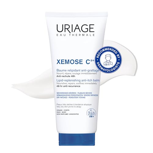 Uriage Xemose C8+ Anti-Juckreiz-Balsam 200ml - Nährt, Repariert, Beruhigt - Sehr Trockene, Atopische Haut - 8 Biomimetische Ceramide & 10% Sheabutter - Gesicht & Körper - Ohne Duftstoffe