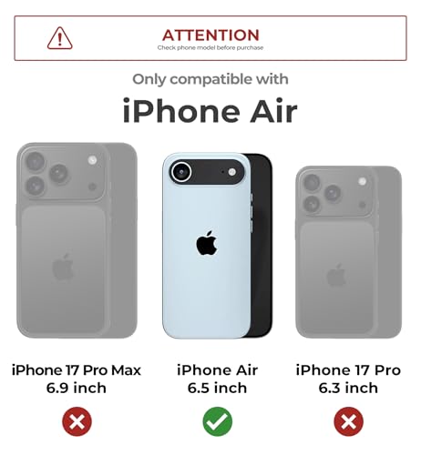 Image of Dexnor for iPhone 17 Air Case with Slide Camera Cover & Adjustable Kickstand & Built-in Screen Protector, Compatible Wireless Charging,Rugged Cases Heavy-Duty Magnetic Protective Cover, Navy Blue