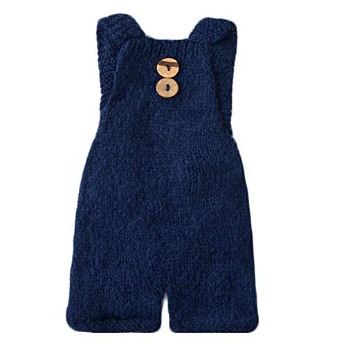 Zeroest Baby Photography Props Boy Girl Photo Shoot Outfits Newborn Crochet Infant Knitted Clothes Mohair Outfit (Navy Blue)