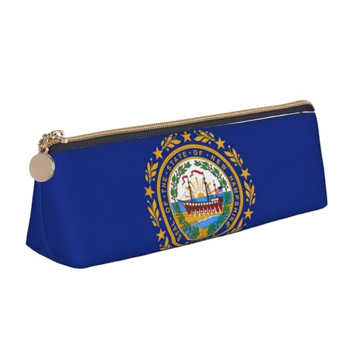 New Hampshire bandiera dello stato stampa semplice triangolare penna caso sacchetto di immagazzinaggio per forniture per ufficio cosmetici articoli da toeletta One Size Art Deco bianco