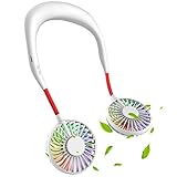 Hand Free Mini USB Personal Fan - Rechargeable Portable Headphone Design Wearable Neckband Fan,3...
