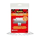 Scotch Thermal Laminating Pouches – 5 Mil, 7 x 5 Inches, Photo Size, 20-Pack – Clear, Durable, Photo-Safe Laminating Sheets for Home, Office, or School Use – 20 Count