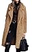 Angashion Women's Fuzzy Fleece Lapel Open Front Long Cardigan Coat Faux Fur Warm Winter Outwear Jackets Dark Camel XL