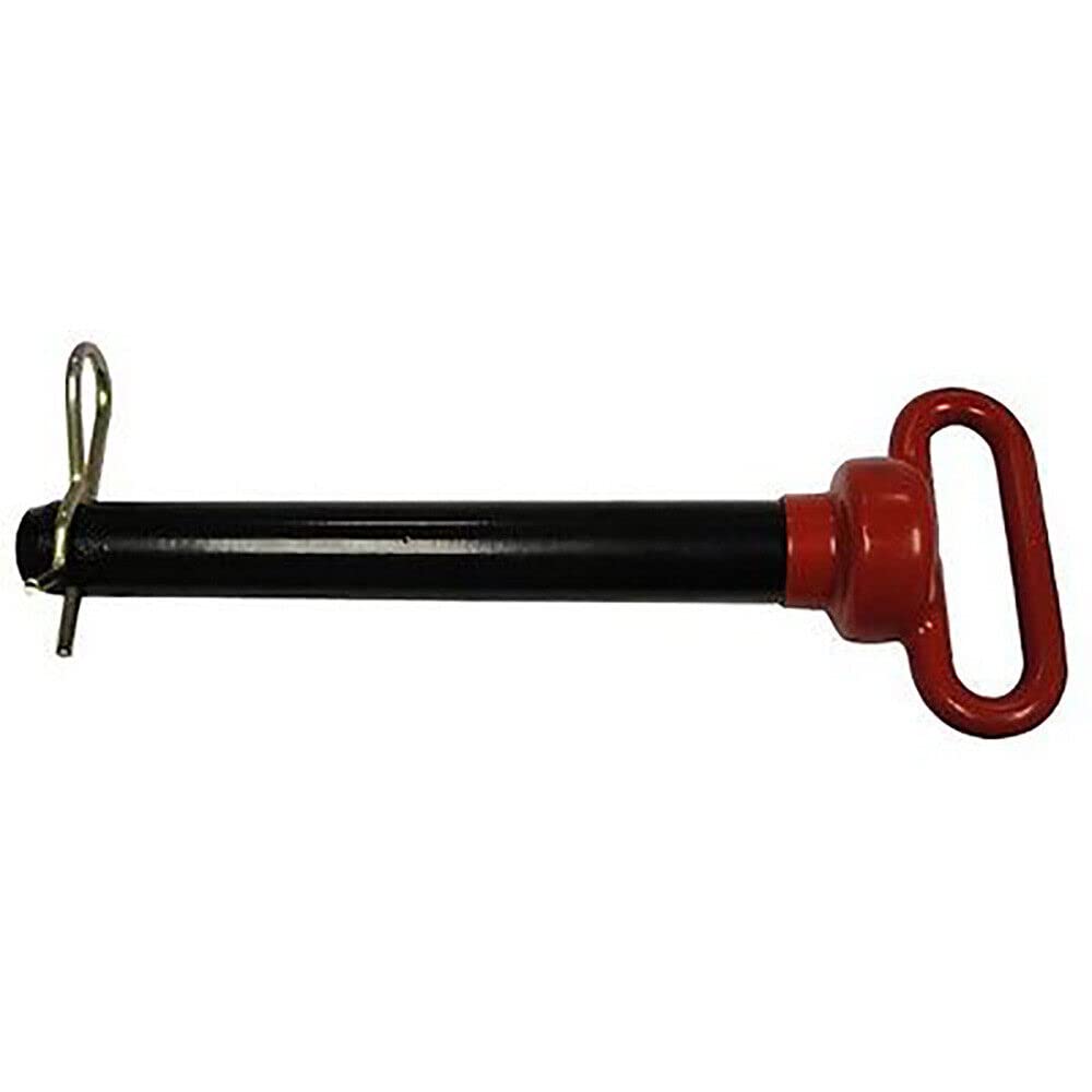 Replacement for S 52087 Red Handle Hitch Pin with Grip Clip Pin 1 1/8'' Working Length: 8 1/2''