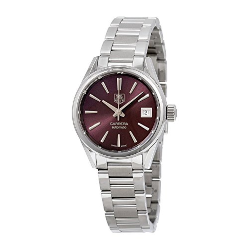 Tag Heuer Carrera Automatic Calibre 9 Burgundy Dial Stainless Steel Ladies Watch WAR2417.BA0776
