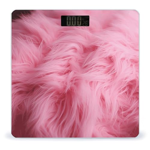 Báscula digital de baño con patrón aterciopelado rosa miniatura 1