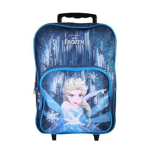 Bagtrotter - La Reine des Neiges - Frozen - Disney - Sac à Dos Scolaire à Roulettes - Bleu - 1 Compartiment Zippé - 1 Poche Zippé - Bretelles Matelassées...
