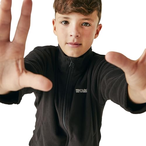 Regatta Unisex Kinder King Ii' Lightweight Full Zip Fleece, Schwarz/Schwarz