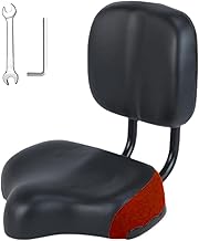Universal Backrest Saddle, Wide Comfort Cruiser Tricycle Bicycle Saddle Seat Cushion with Backrest, Mountain Bike Electric...