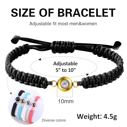 I Love You 100 Languages Matching Couple Bracelets Adjustable Braided Rope Handmade Bracelet Inspirational Chain Charm Special Day Gifts for Boyfriend Girlfriend Son Daughter Mom Dad4