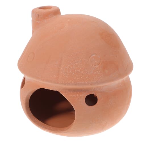 PERSELOSO 紫砂陶罐 アクアリウム用きのこハウス 魚とエビの隠れ家装飾 水槽オーナメント 魚が遊ぶシェルター 体に優しい陶製