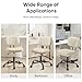 DUMOS Armless Home Office Desk Chair -Small Ergonomic with Low Back Lumbar Support, Height Adjustable PU Leather Computer Task with 360° Swivel Rolling Wheels, for Small Space, Beige White