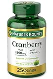 Cranberry Pills with Vitamin C by Nature's Bounty, Supports Urinary & Immune Health, 4200mg Cranberry Supplement, 250 Softgels