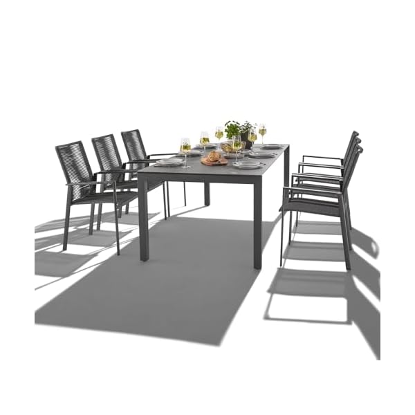 Gartenstuhl Limbadi 4er-Set Dunkelgrau
