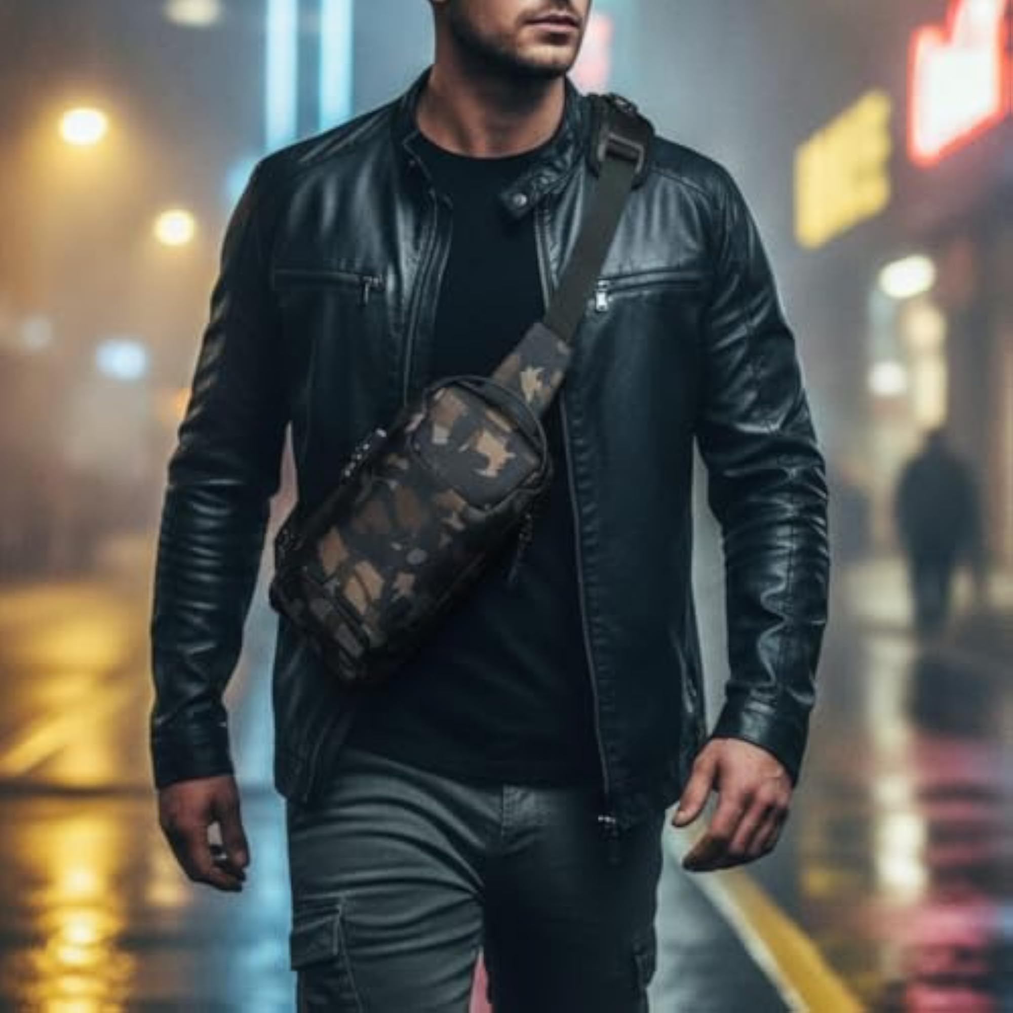 Water-Resistant Crossbody Bag with Password Lock