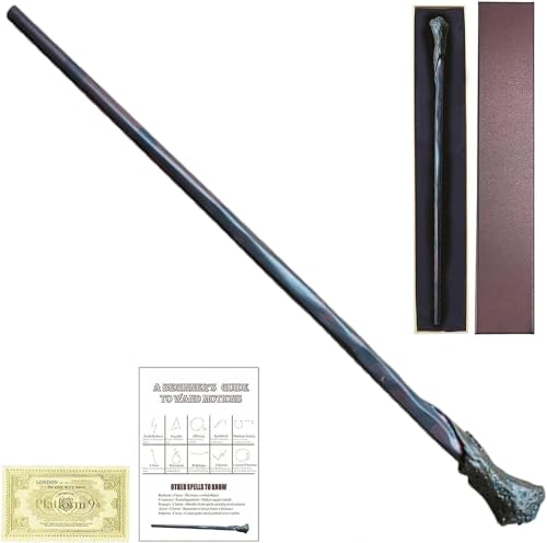 FemKey Zauberstab, Magische Welt Harz Zauberstab Kostüm Zubehör mit Zauberspruch Karte und Fahrkarte, für Hexen und Magier Cosplay de Halloween 37cm 72.5g