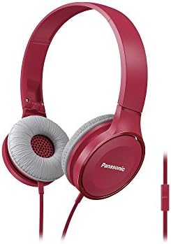 PANASONIC Fones de ouvido leves com microfone, controlador de chamadas e cabo de áudio de 1,2 m compatível com iPhone, Blackberry, Android - RP-HF100M-P - Fones de ouvido supra-aur...