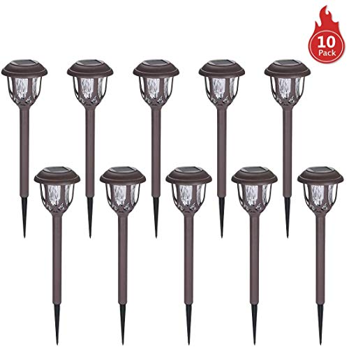 Tomshine Solar Lights 10 Pack Path Lights Outdoor Waterproof Auto On/Off Landscape Lighting