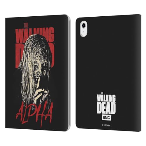 Housse iPad Air 11 pour regarder Walking Dead en voyage. Pochette portefeuille pratique en cuir